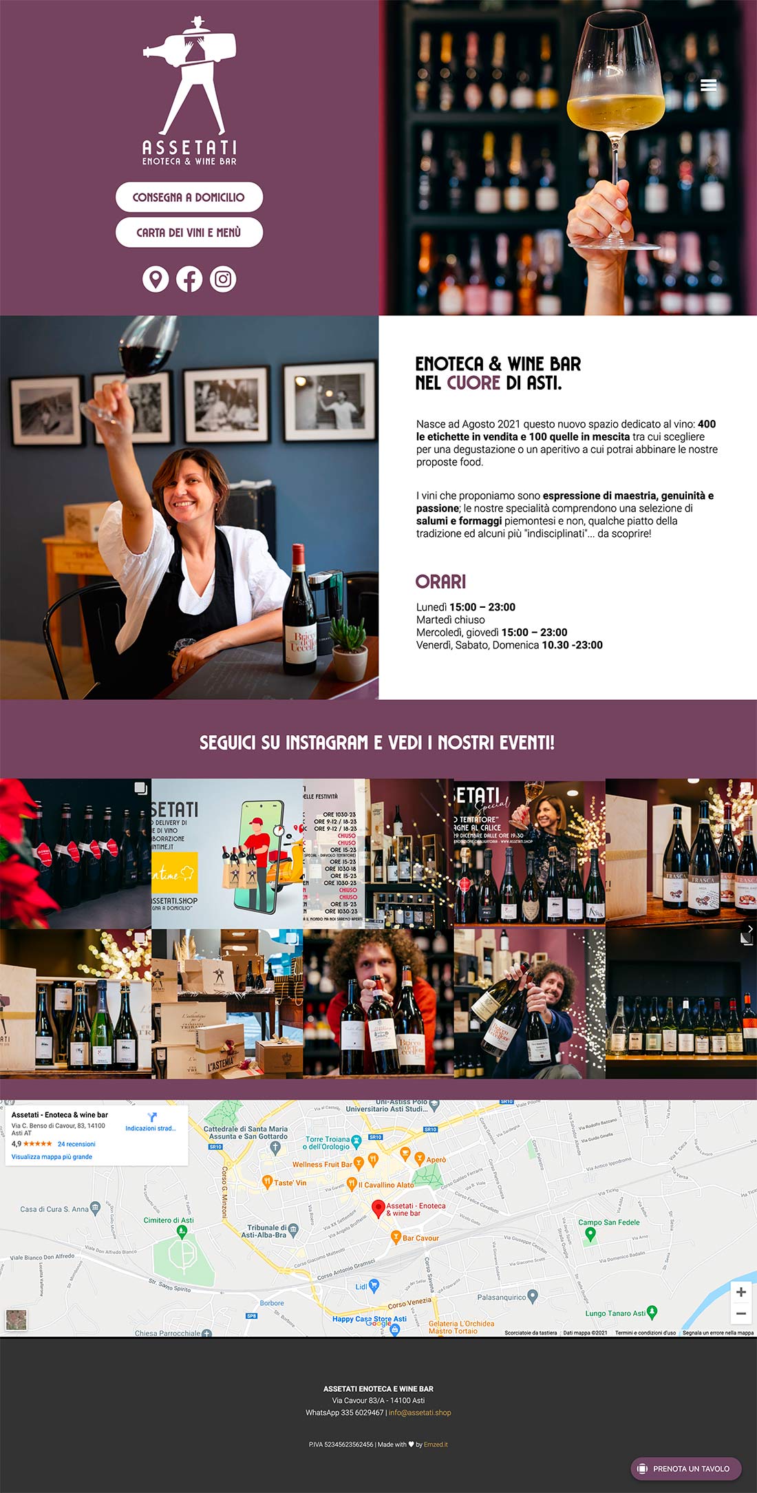 Assetati Wine Bar Website responsive