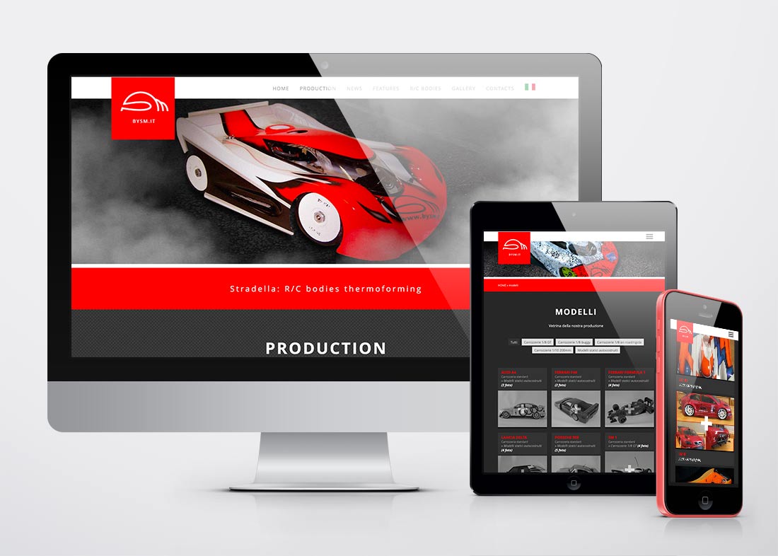Omarv Italy's responsive website, R/C bodies thermoforming