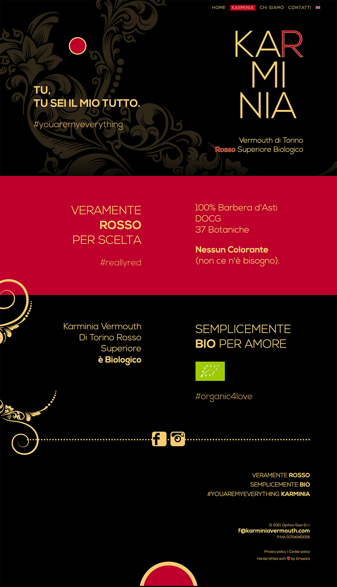 Karminia Vermouth mini sito web