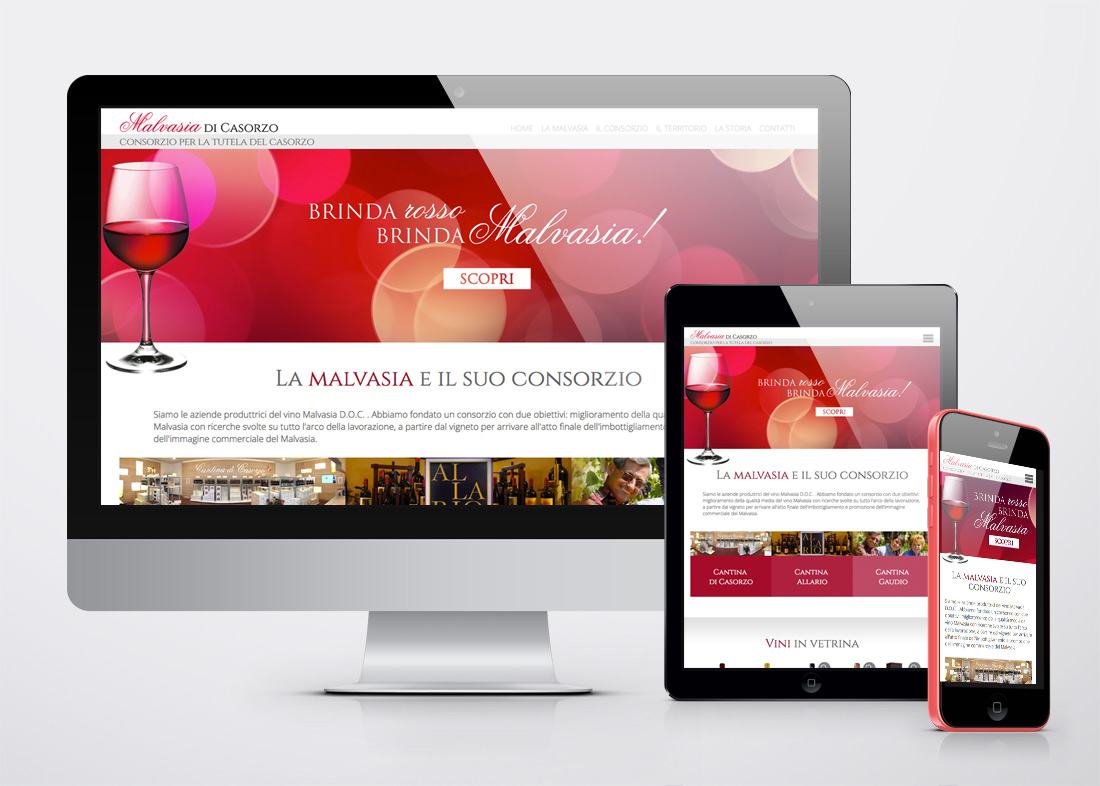 Consorzio per la tutela della Malvasia sito web responsive