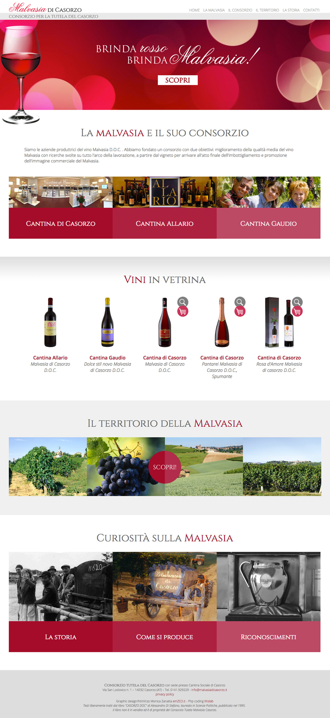 Consorzio per la tutela della Malvasia sito web responsive