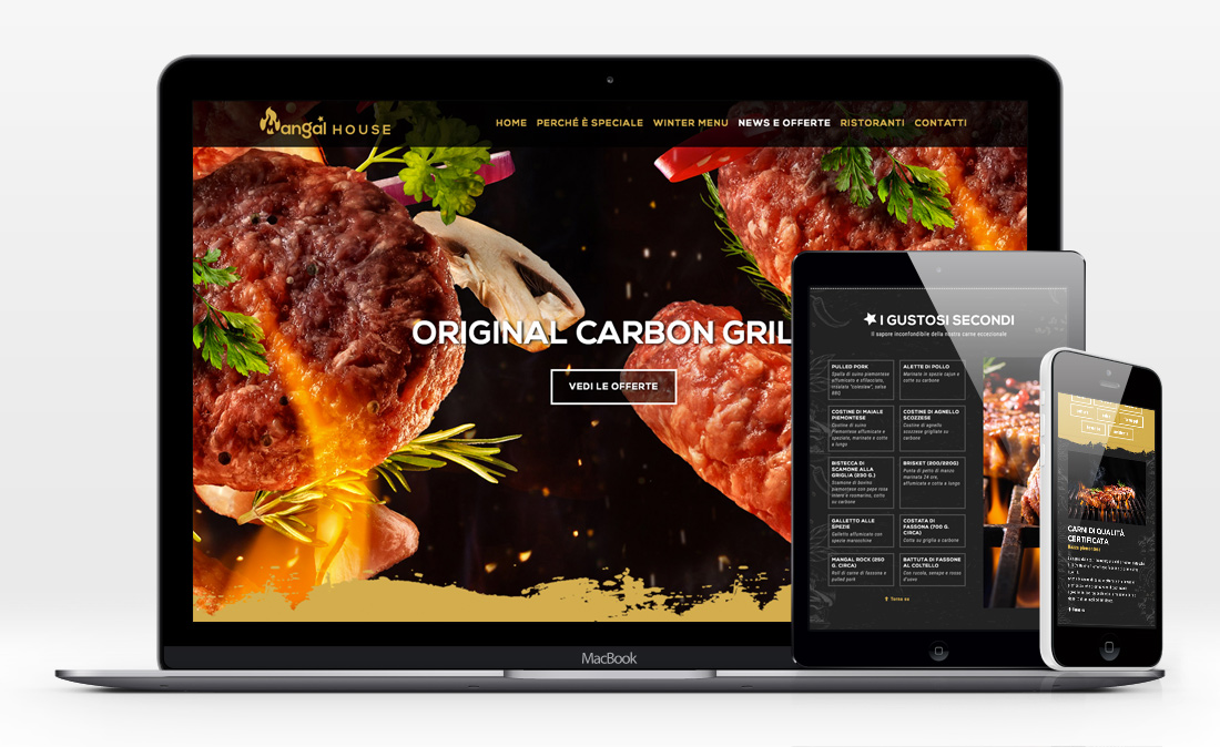 Mangal House Restaurant Torino website design