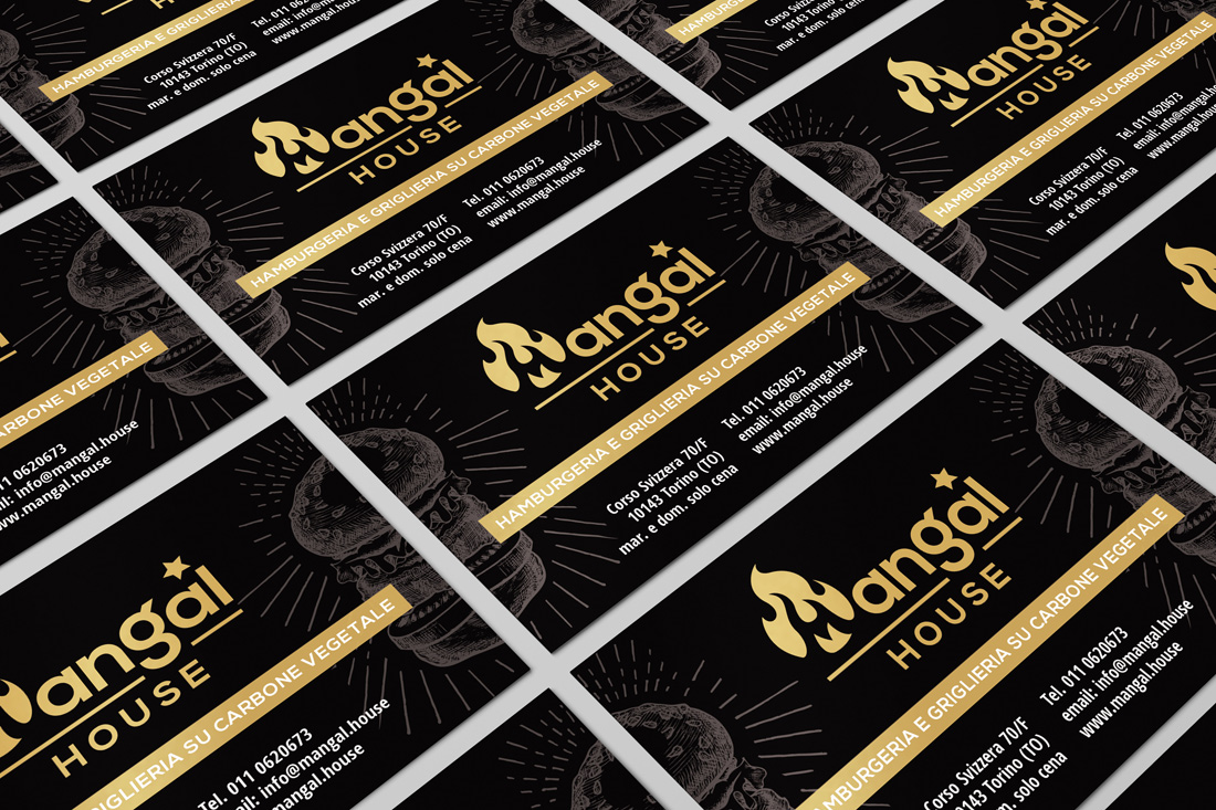 Mangal House Restaurant Torino business cards