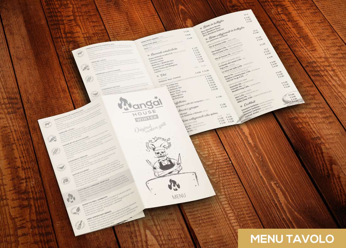 Mangal House Restaurant Torino communication items